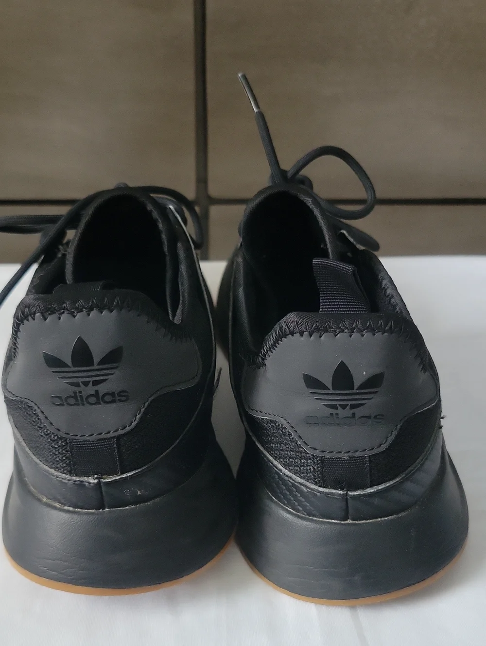 Adidas Men's Black Athletic Sneakers with Gum Sole